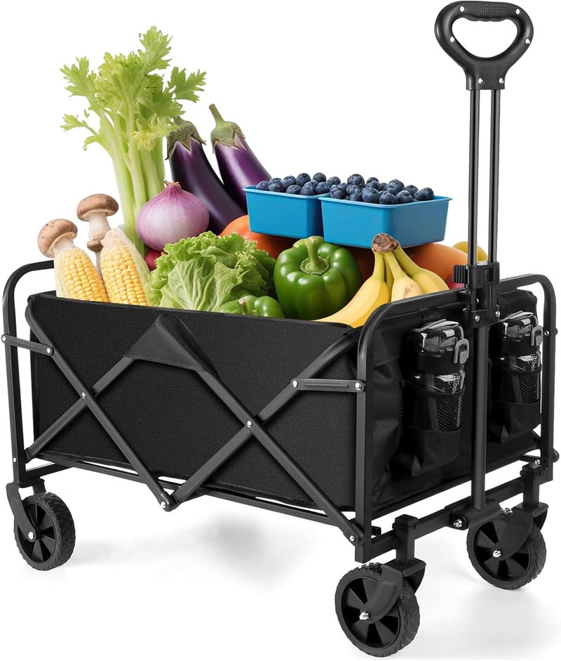Favarey Wagon Cart, All-Terrain Folding Utility Beach Wagon with Big Wheels 100KG Load Capacity, Foldable Wagon for Beach, Camping, Groceries & Gardening - Image 1