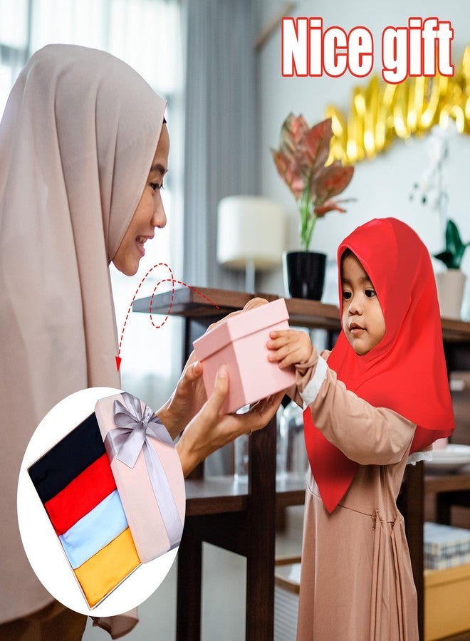 Cozypower 4 Pcs Hijab Muslim for Girls Kids Head Scarf Shawls Neck Wrap Kids Headscarf Turban Ready to Wear Easy Instant (Mixed Color) - Image 5