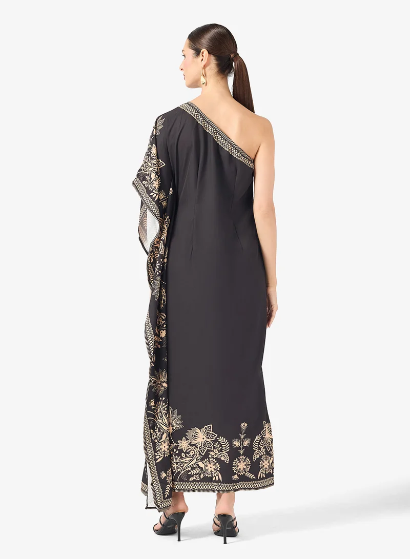 ايلا فستان مطبوع بكتف واحد