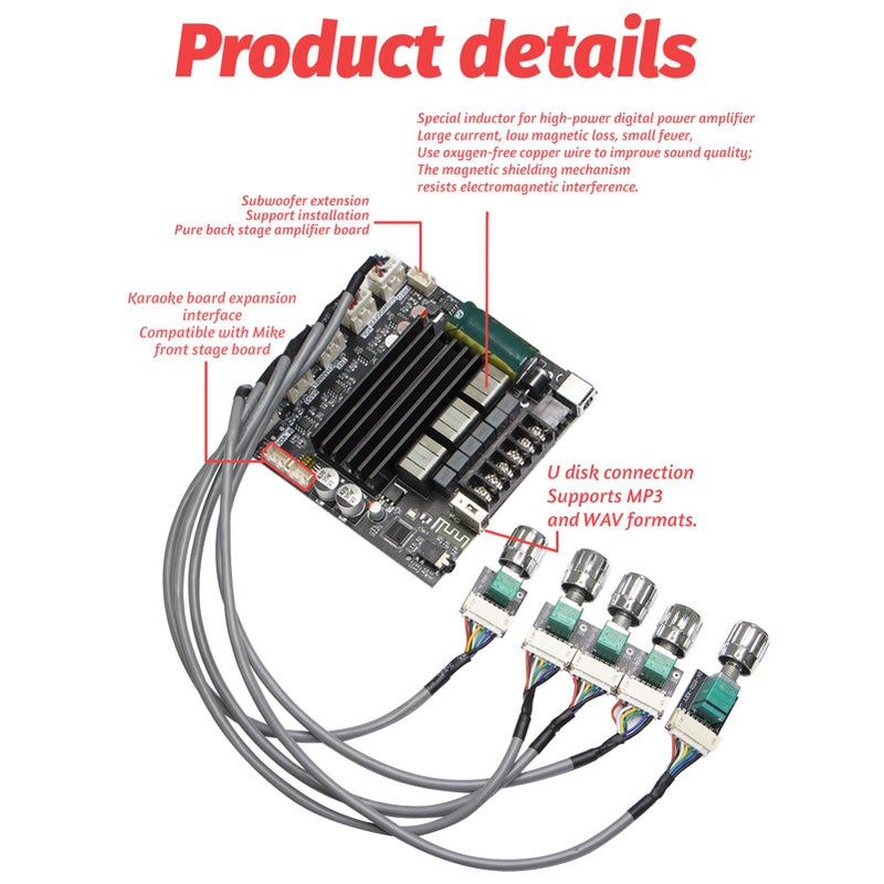 TPA3221 2.1 قناة 200 واط لوحة مضخم صوت بلوتوث 5.1 مع إخراج ووفر - Image 3