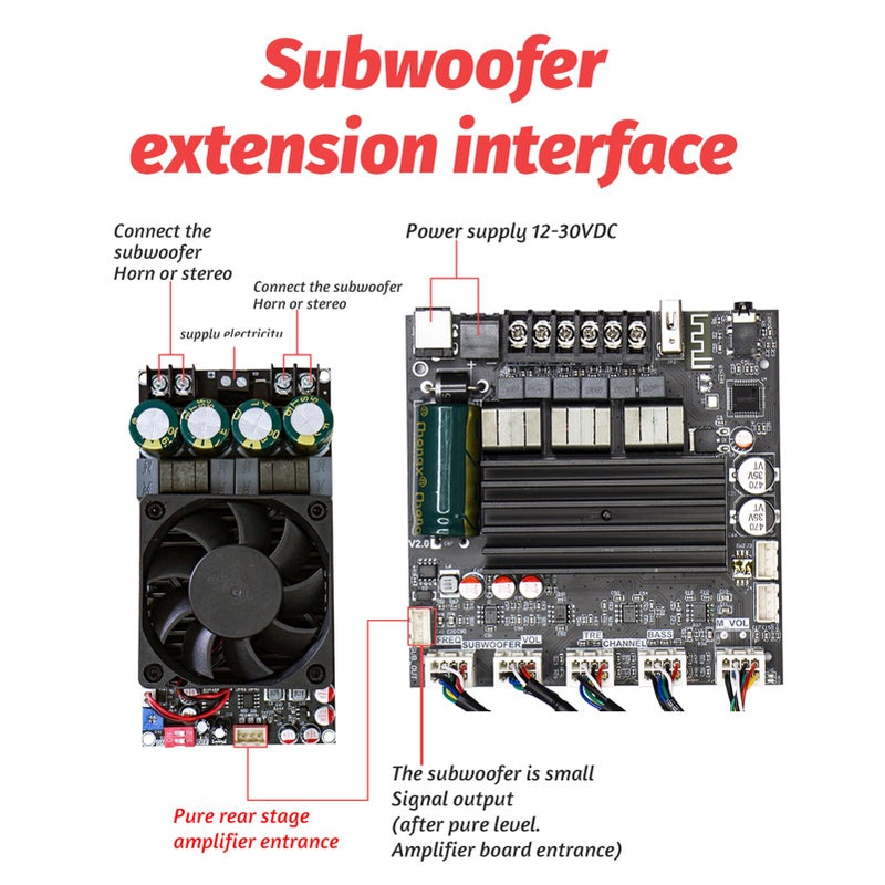TPA3221 2.1 قناة 200 واط لوحة مضخم صوت بلوتوث 5.1 مع إخراج ووفر - Image 5