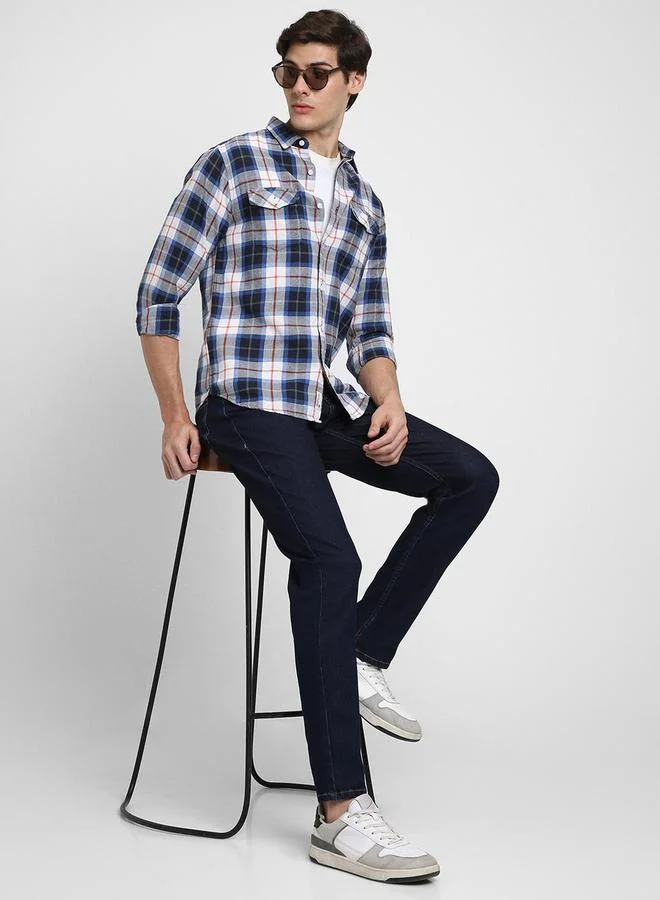 دينيس لينغو Dennis Lingo Checked Long Sleeves Casual Shirt