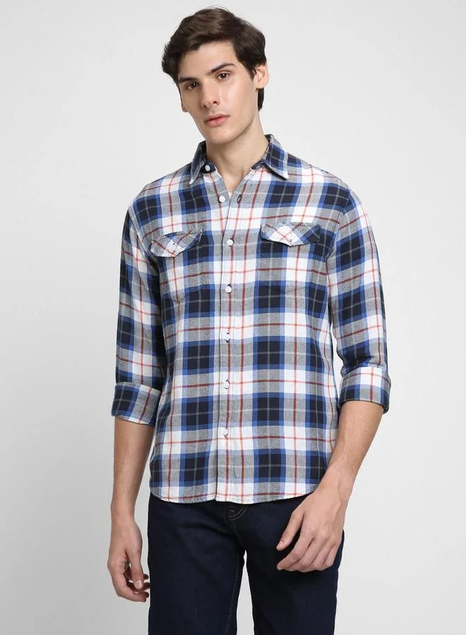 دينيس لينغو Dennis Lingo Checked Long Sleeves Casual Shirt