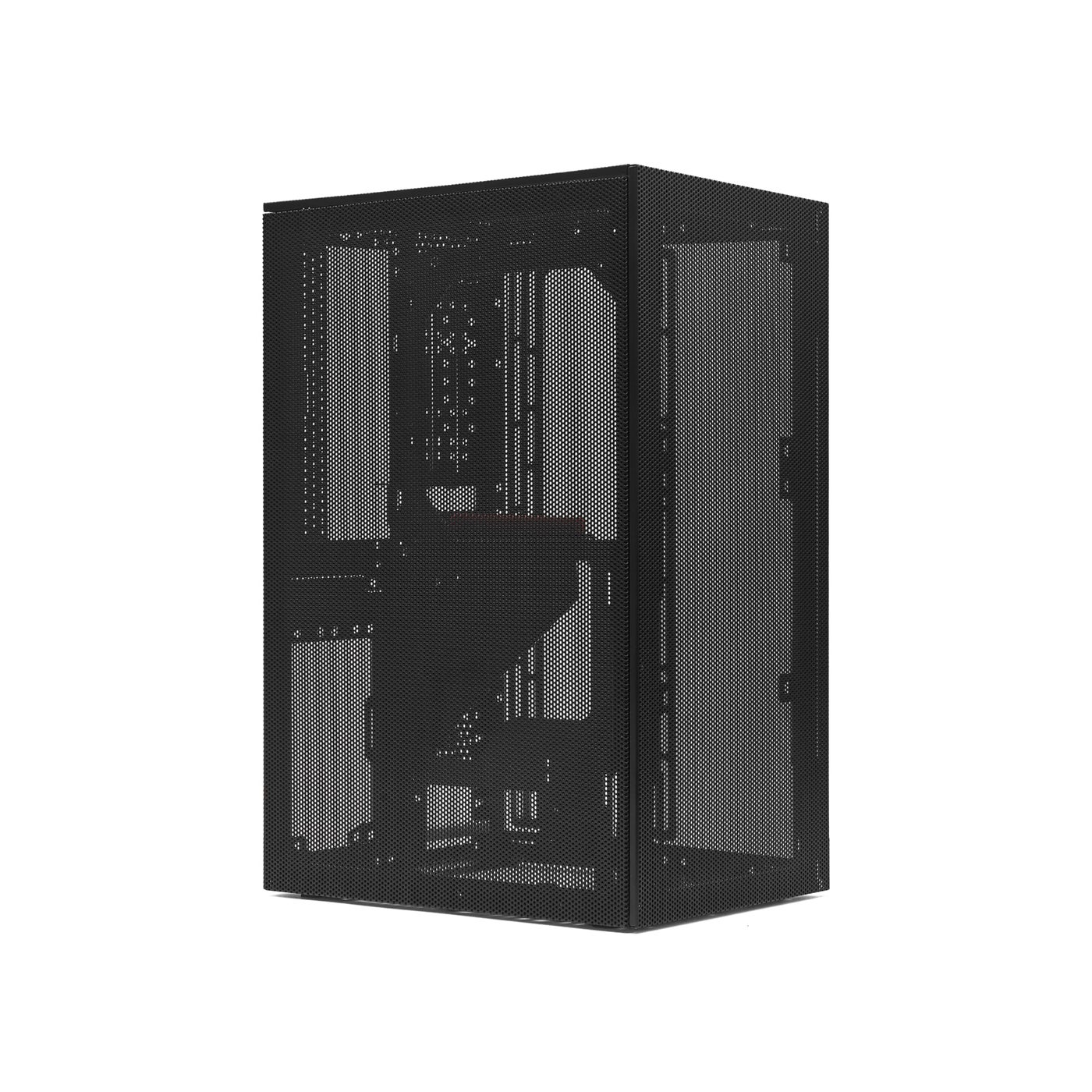 SSUPD Meshroom S V2 Mini-ITX Gaming PC Case (SFF), Full Mesh Panel with PCIE 5.0 Riser Cable, Compatible ATX MB/RX9070/5090/280mm AIO, USB Type-C (Black Variant B)