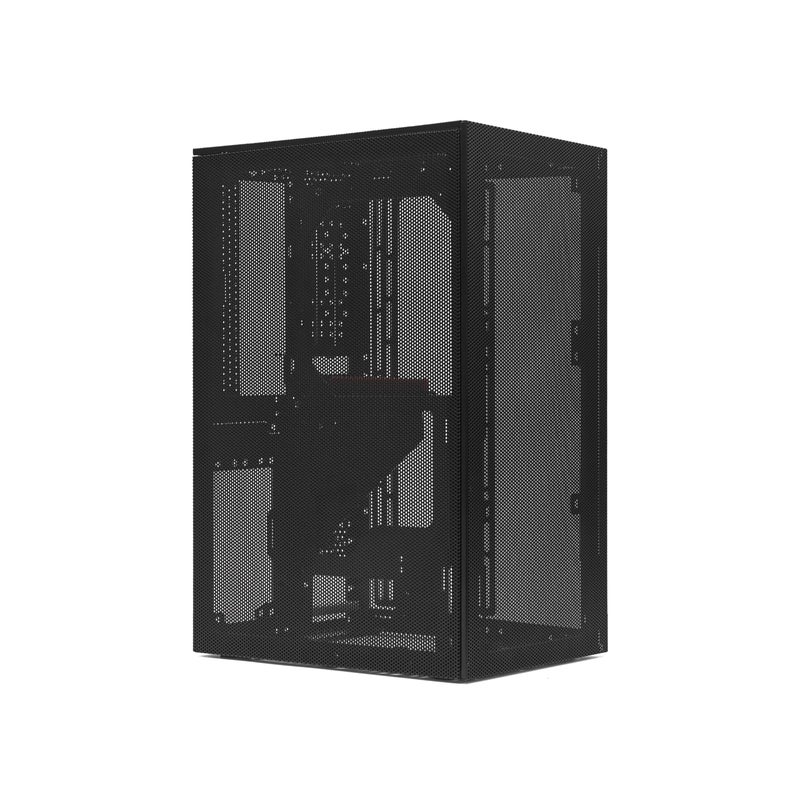 SSUPD Meshroom S V2 Mini-ITX Gaming PC Case (SFF), Full Mesh Panel with PCIE 5.0 Riser Cable, Compatible ATX MB/RX9070/5090/280mm AIO, USB Type-C (Black Variant B) - Image 1