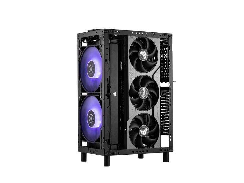 SSUPD Meshroom S V2 Mini-ITX Gaming PC Case (SFF), Full Mesh Panel with PCIE 5.0 Riser Cable, Compatible ATX MB/RX9070/5090/280mm AIO, USB Type-C (Black Variant B) - Image 3