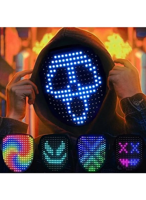 Halloween Led Mask, Light Up Mask With Gesture Sensing, Halloween Mask Led Lighted Face Transforming Mask For Festival Dj Cosplay Halloween Costume Masquerade Parties
