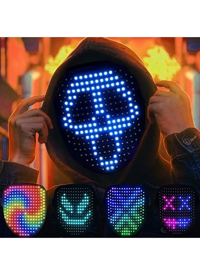 ORWINE - Halloween Led Mask, Light Up Mask With Gesture Sensing, Halloween Mask Led Lighted Face Transforming Mask For Festival Dj Cosplay Halloween Costume Masquerade Parties - Image 1