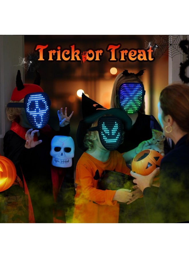 ORWINE - Halloween Led Mask, Light Up Mask With Gesture Sensing, Halloween Mask Led Lighted Face Transforming Mask For Festival Dj Cosplay Halloween Costume Masquerade Parties - Image 1