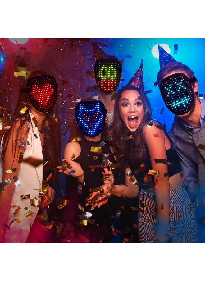 ORWINE - Halloween Led Mask, Light Up Mask With Gesture Sensing, Halloween Mask Led Lighted Face Transforming Mask For Festival Dj Cosplay Halloween Costume Masquerade Parties - Image 1