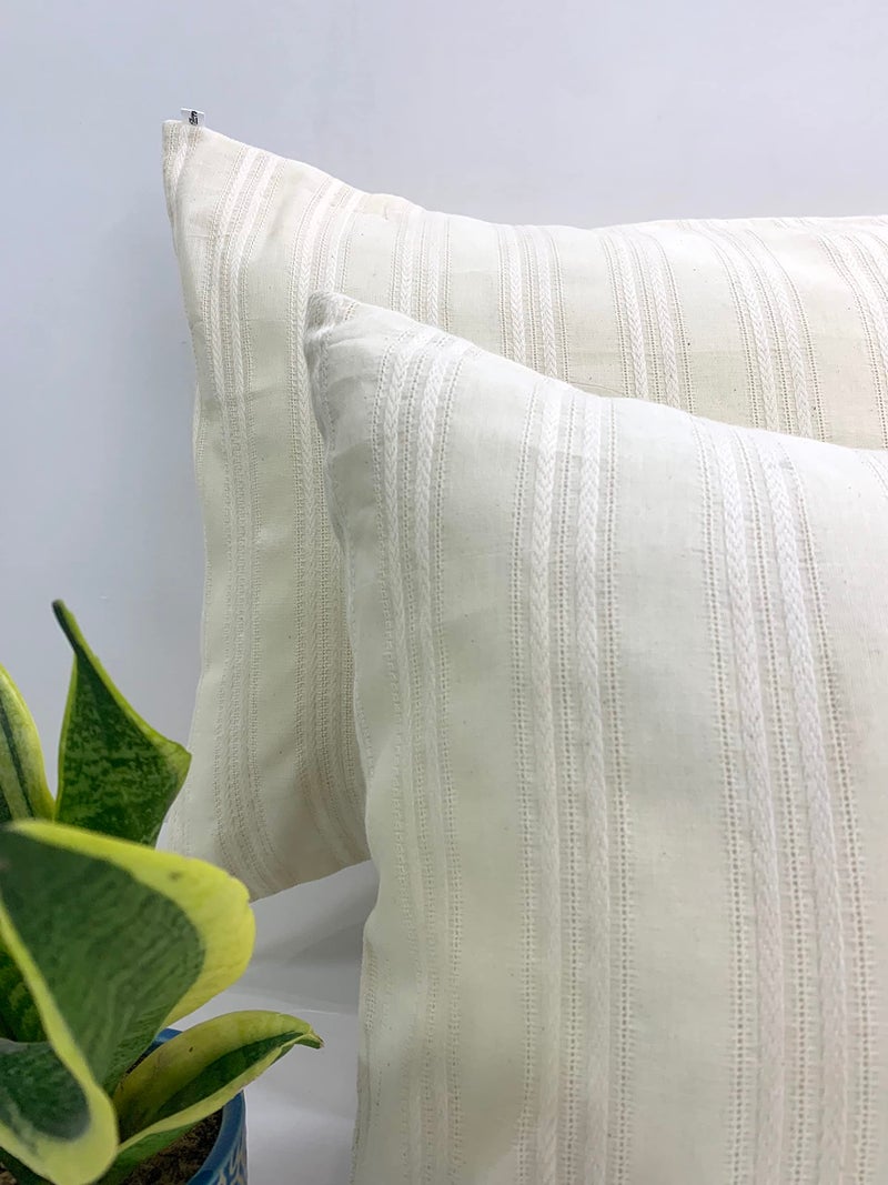 Sleepy Threads Pillow Covers | Set of 2 | 27x18 Inches - Super Soft & Luxurious with Wooden Button Closure, Self-Design Mesh Pattern - 45x68 cm - Image 3