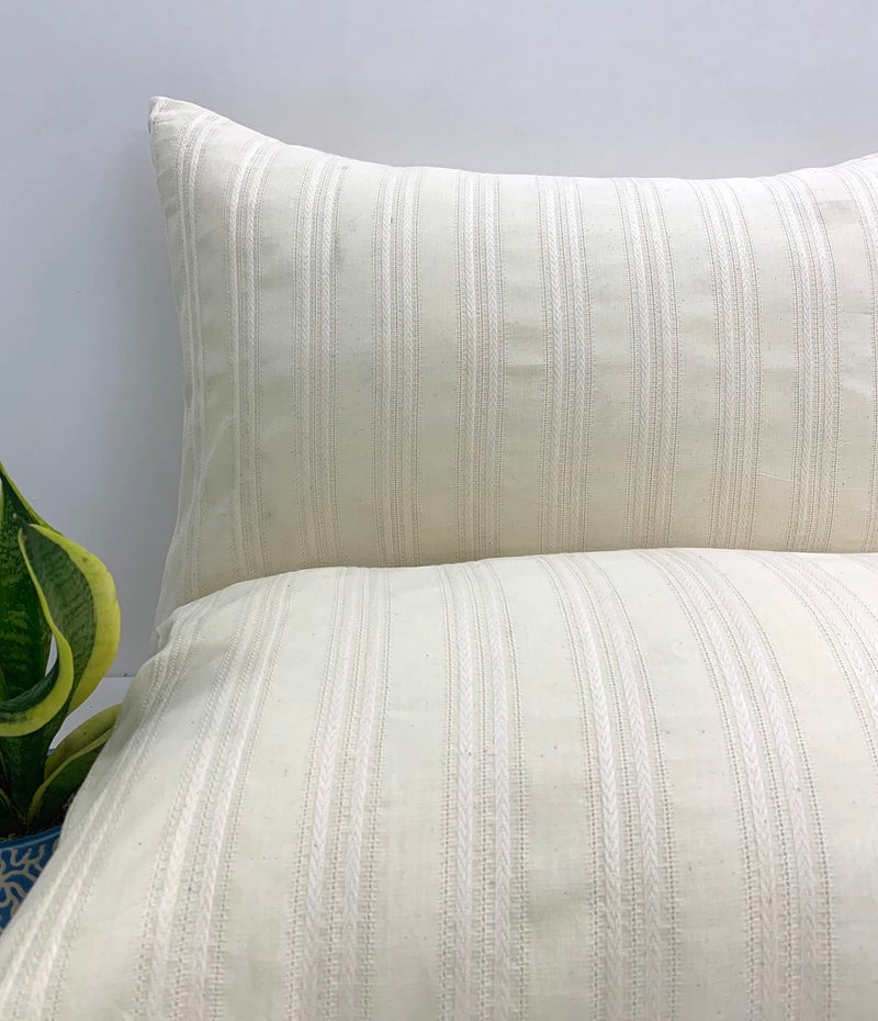 Sleepy Threads Pillow Covers | Set of 2 | 27x18 Inches - Super Soft & Luxurious with Wooden Button Closure, Self-Design Mesh Pattern - 45x68 cm - Image 4