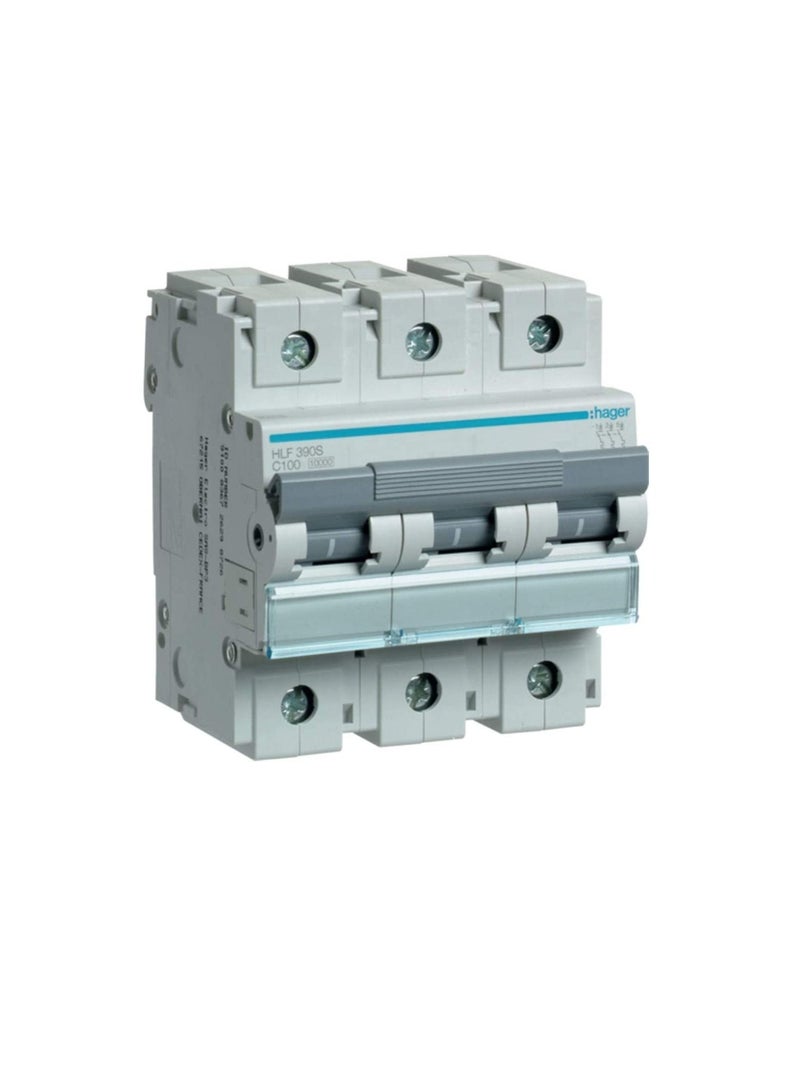 HAGER Miniature circuit breaker Three Pole 100A 10KA TP MCB HLF390S(oldNM384)  - Image 1