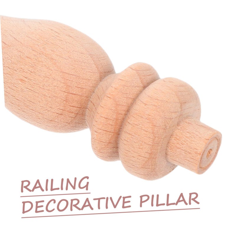 10pcs Unfinished Hardwood Finial Balusters for Stair Railing DIY Repair Vintage Roman Column Spindles - Image 4