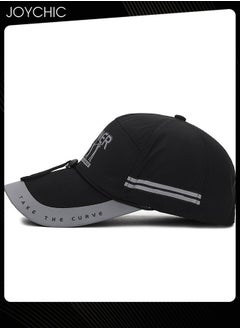 Joychic Men Baseball Cap Spring Autumn Casual Cap Adjustable Quick-drying Breathable Anti-UV Youth Hat Suitable for Outdoor Sports and Mountain Climbing Black  - Image 2