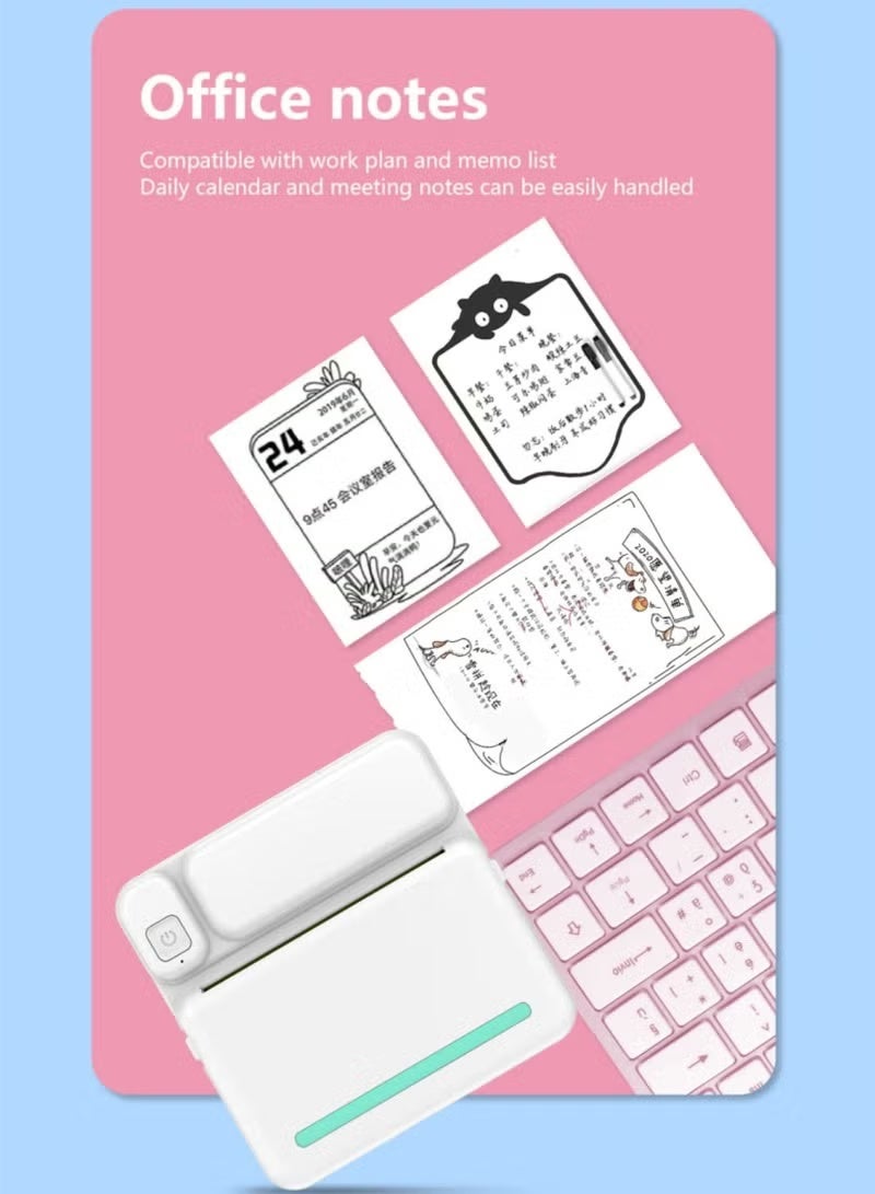 بيسري طابعة ملصقات - طابعة برينت بودز ميني مع ملصقات، برينت بود، طابعة بلوتوث بدون حبر، صانع ملصقات، طابعة حرارية محمولة لأجهزة آيفون، طابعة محمولة للملاحظات، المجلات، اصنعها بنفسك، هدايا للأطفال - Image 4