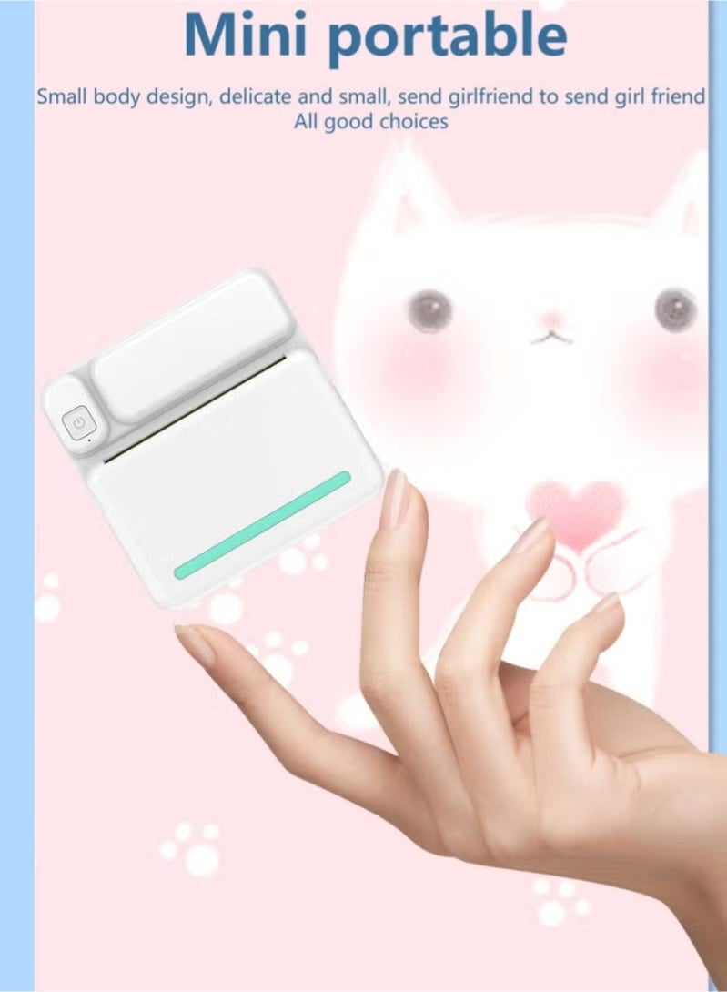 بيسري طابعة ملصقات - طابعة برينت بودز ميني مع ملصقات، برينت بود، طابعة بلوتوث بدون حبر، صانع ملصقات، طابعة حرارية محمولة لأجهزة آيفون، طابعة محمولة للملاحظات، المجلات، اصنعها بنفسك، هدايا للأطفال - Image 2