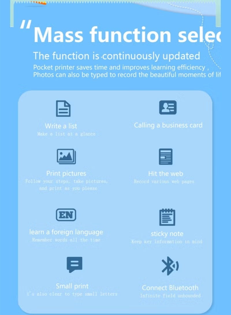 بيسري طابعة ملصقات - طابعة برينت بودز ميني مع ملصقات، برينت بود، طابعة بلوتوث بدون حبر، صانع ملصقات، طابعة حرارية محمولة لأجهزة آيفون، طابعة محمولة للملاحظات، المجلات، اصنعها بنفسك، هدايا للأطفال - Image 5