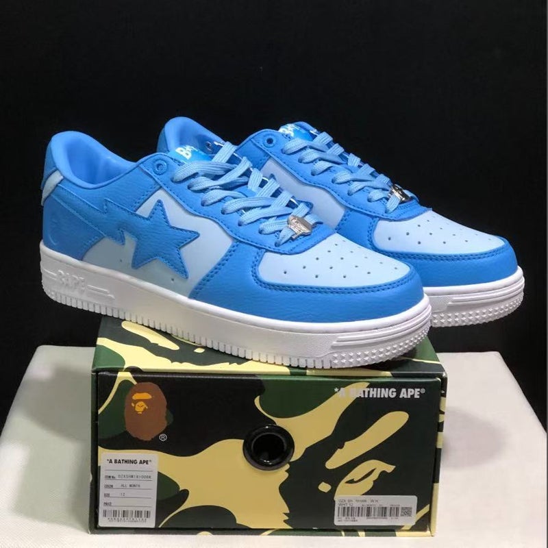 Ape Head Bape Sta Air Force Joint Black and White Panda Black Warrior Marvel Patent Leather Thick-Soled Men''s and Women''s Low-Top Sneakers - Image 5