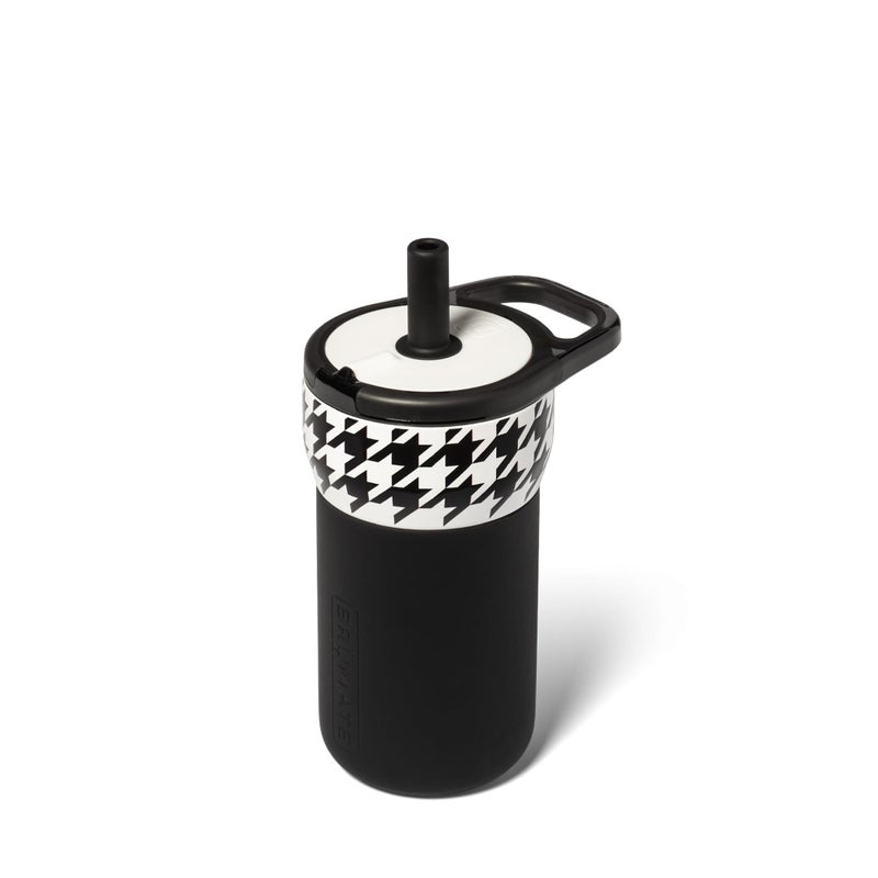 BrÃ¼Mate BrMate Leap 12oz 100 Leakproof Kids Tumbler with Handle and Silicone Soft Straw Durable Drop Resistant Silicone Sleeve Made of Insulated Stainless Steel Cup Holder Friendly Houndstooth - Image 2
