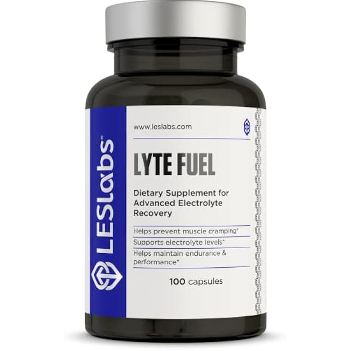 LES Labs Lyte Fuel – Electrolyte Replacement, Endurance, Performance, Muscle Cramping & Keto Support – Magnesium, Zinc, Potassium & Chromium – Non-GMO Supplement – 100 Capsules - Image 1
