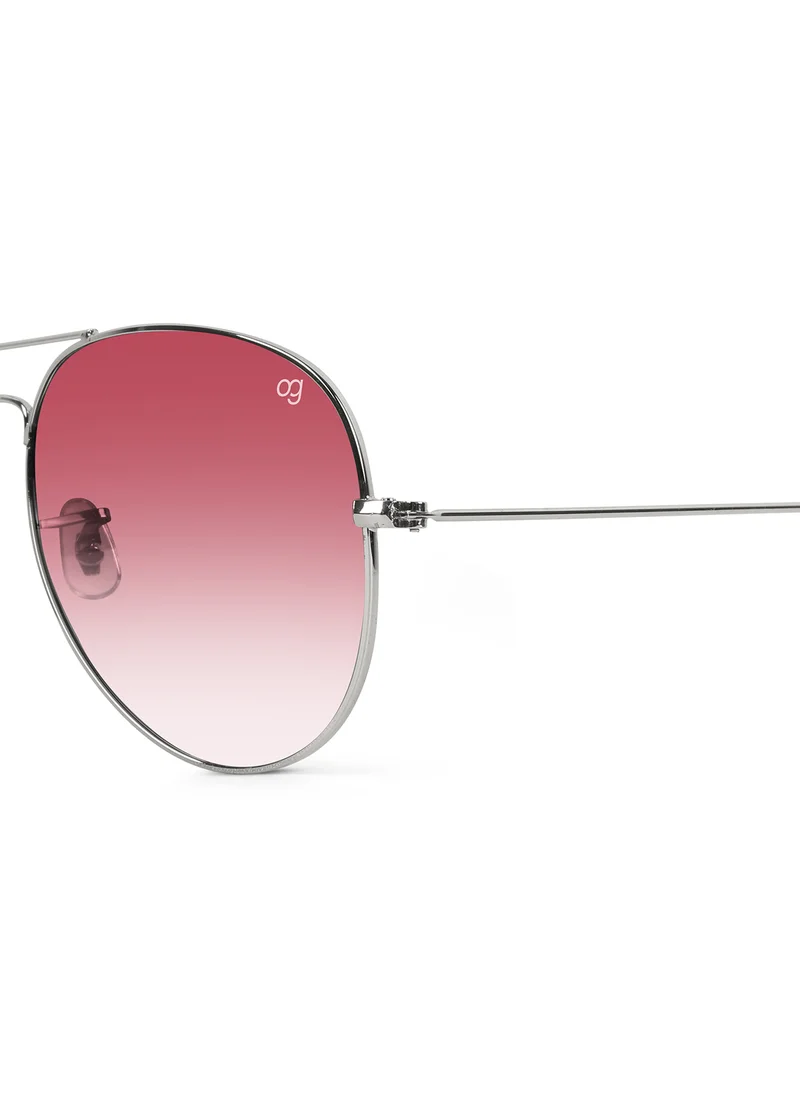 Woggles UV-Protected Silver Aviator Sunglassses