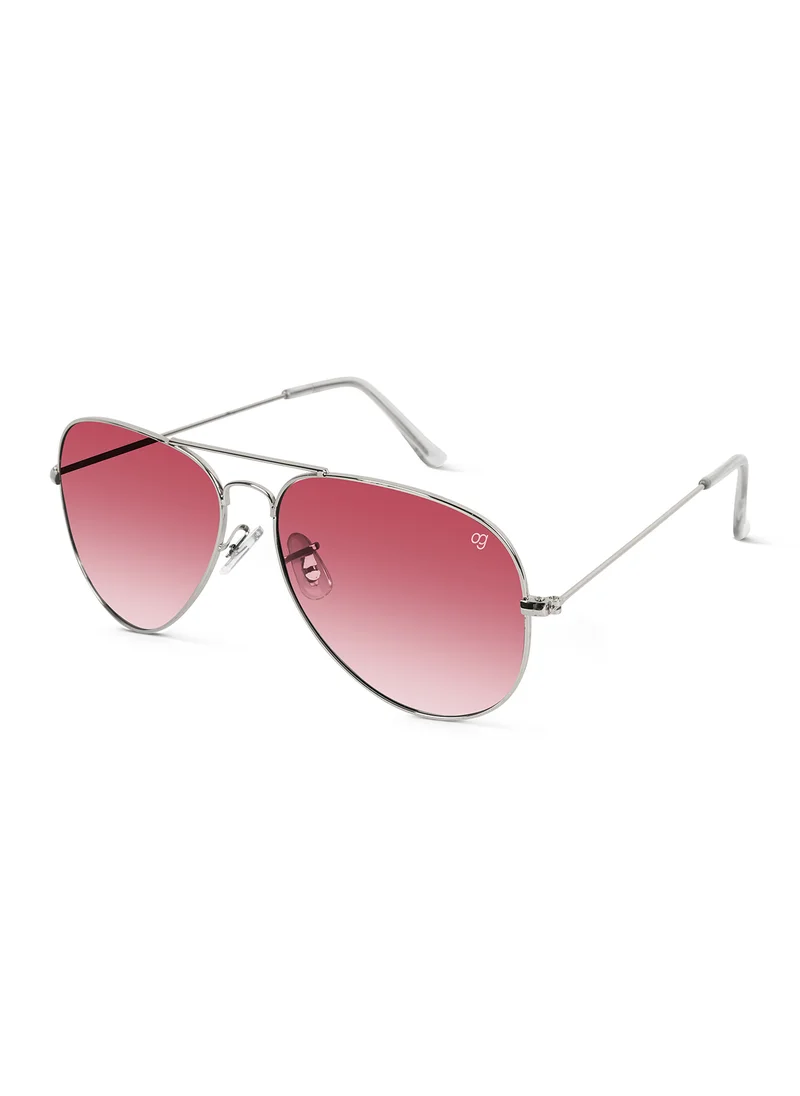 Woggles UV-Protected Silver Aviator Sunglassses
