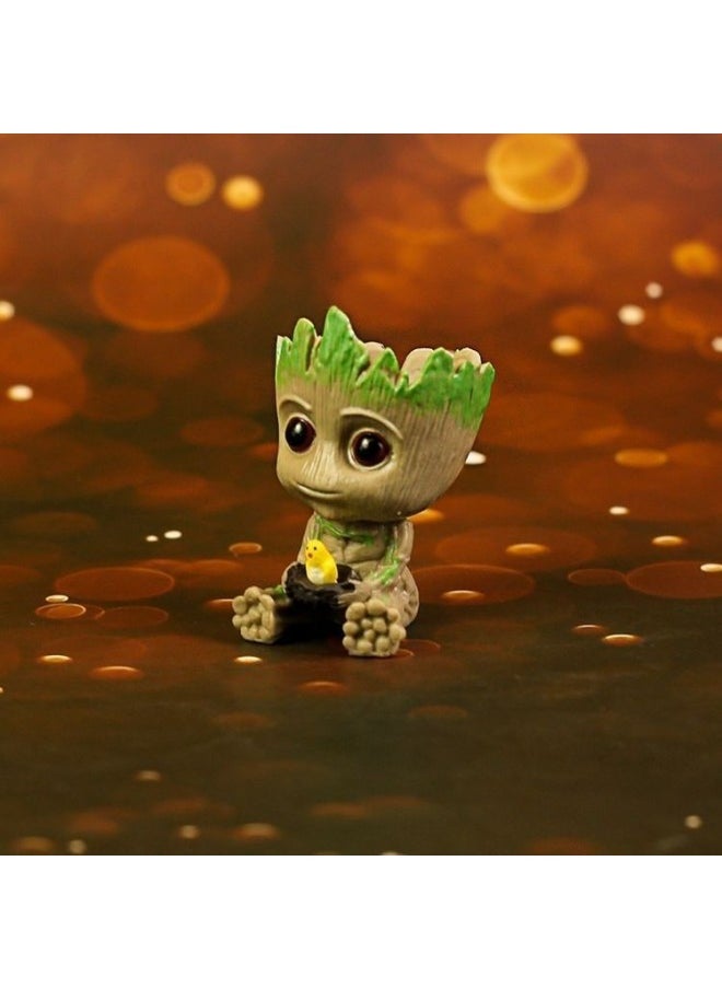 Generic - Guardians Of The Galaxy Groot Cute Little Tree Man Fleshy Flower Potted Animation Peripheral Table Game Hand-made Toy-Color:Little Tree Man Raise Hands - Image 1
