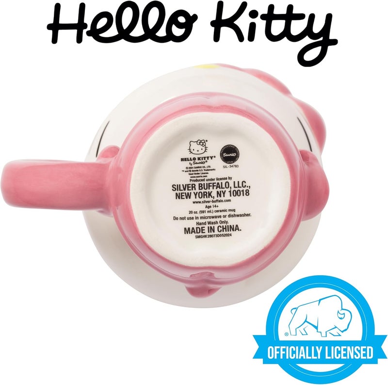 Silver Buffalo Sanrio Hello Kitty Halloween Spooky Pink Skeleton Costume Ceramic 3D Sculpted Mug 20 Ounces - Image 5