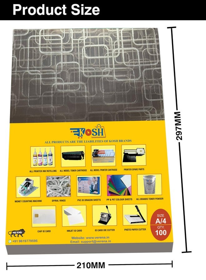 Kosh أوراق تجليد الكتب الحلزونية من مادة PVC من كوش، مقاس A/4 (مجموعة من 100 ورقة، شفافة مع تصميم) - Image 3