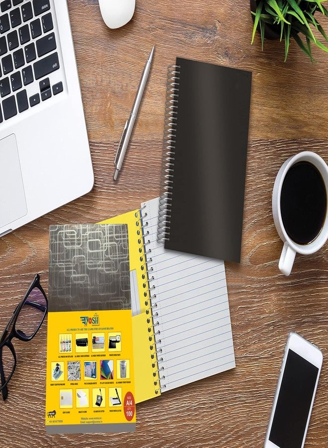 Kosh أوراق تجليد الكتب الحلزونية من مادة PVC من كوش، مقاس A/4 (مجموعة من 100 ورقة، شفافة مع تصميم) - Image 5