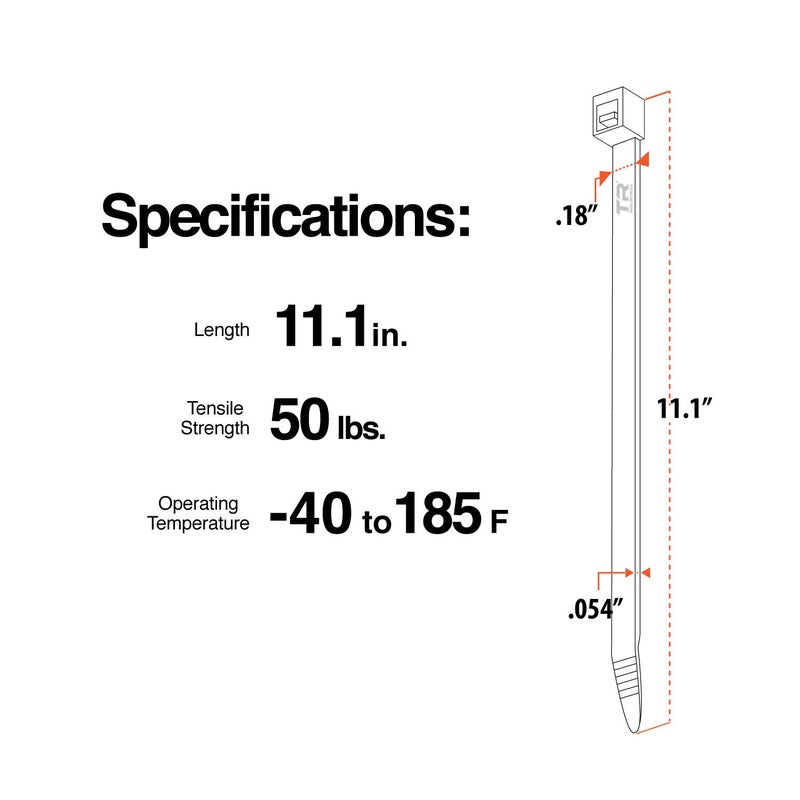 Tr Industrial Contractor Series Uv Cable Ties (100-Piece) 11.1"" Type 21S Made In Usa - Image 4