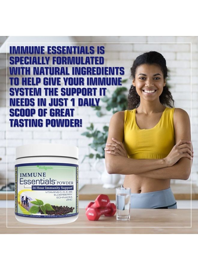 wellgenix Natural Immune System Powder - Immune Booster for Kids & Adults - Elderberry, Echinacea, Vitamin B6, C, D, E, & Zinc - Raspberry Lemonade 7.57 Grams - Image 5