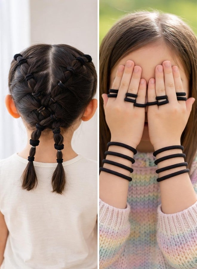 Frescorr (200 pcs) Baby Hair Ties | Soft No-Damage Premium Elastic Mini Rubber Bands for girls | Strong Stretch Ponytail Holders | Daily Use Hair Accessories | (100 Brown &100 Black) - Image 5