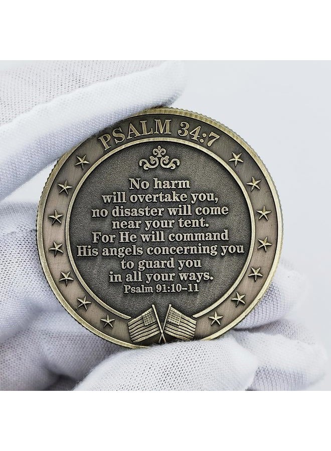Aomcisi Archangel Michael Challenge Coin - Defende Nos in Proelio Psalm 91:10-11 Inspirational Gift (Single Coin) - Image 5