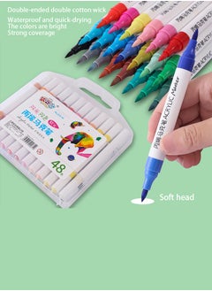 HaveDream Children's Painting Watercolor Pen, Acrylic Double-Headed Marker Pen-48 Colors  - Image 2