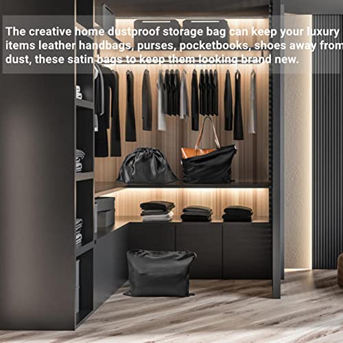 feichanghao 7-Pack Silk Dust Bag for Handbag, Purses, Shoes, Boots - Silk Drawstring Dustproof Storage Pouch, Reusable and Travel Organizers, Black, 23.6 × 19.6” - Image 2