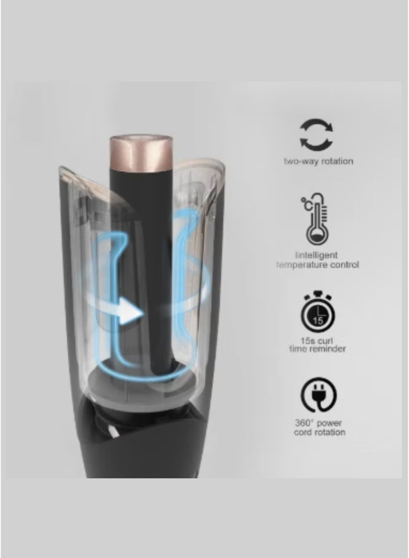JOY CARE مكواة تجعيد الشعر السيراميكية الدوارة الاحترافية 1 بوصة | عصا تجعيد مضادة للتجاعيد مع درجة حرارة قابلة للتعديل | جهد مزدوج، إيقاف تلقائي، تسخين سريع | مكواة تجعيد صالون صديقة للسفر للحصول على تجعيدات وموجات بسهولة - Image 3