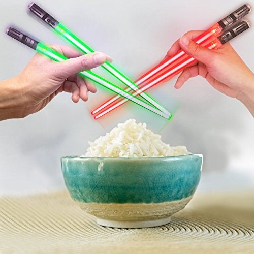 ChopSabers Lightsaber Led Light Up Chopsticks (3 Pairs, Red Green Blue) - Image 4