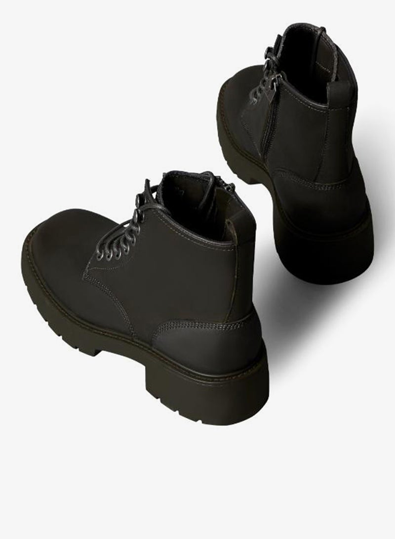 Calvin Klein Jeans Chunky Lace Up Zip Boots - Image 4