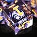 Maywin Sharp Edge Dice DND DND Eyeball Dice Set Liquid Core Dragon Eye Dice for Role Playing Table Games Sharp Edge Resin Eye DicePurple Cat - Image 2