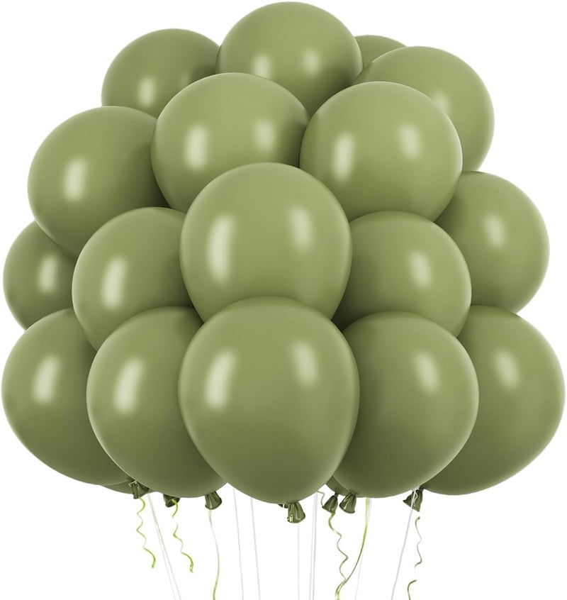 TOYXE 50 Pcs Retro Balloons Made of Strong Rubber (Sage Green) - Image 5