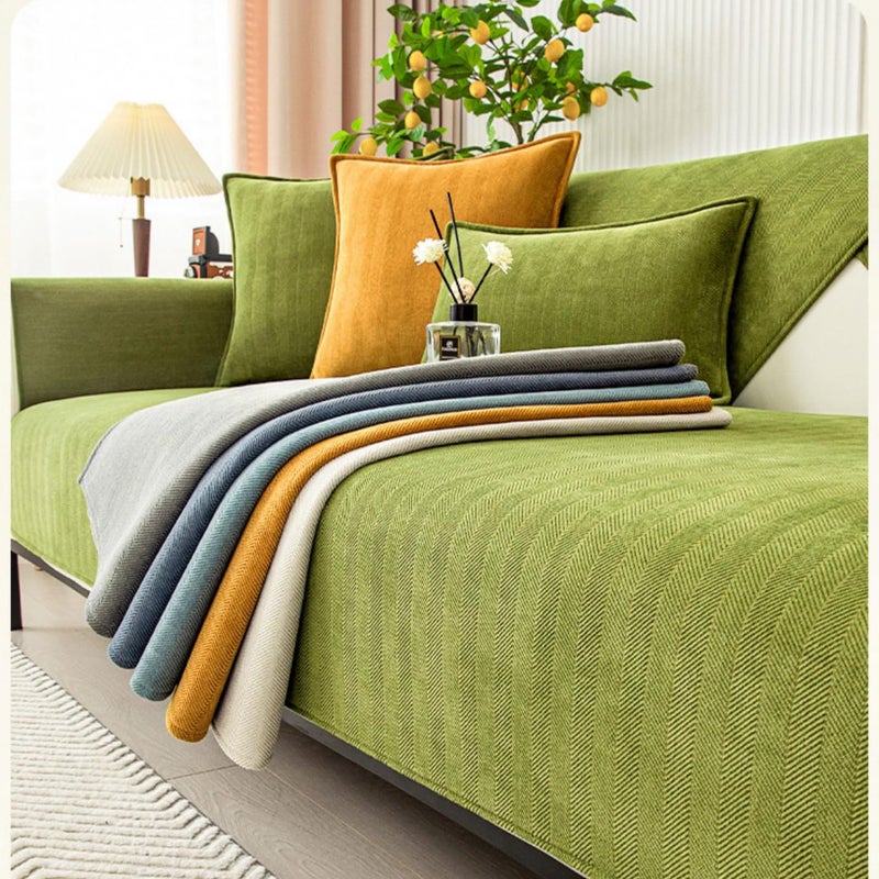 Rosygulls مضحك غلاف الأريكة الغامض غلاف Chenille Couch Purniture Protector Funder Fuzzy Couch Couch for Sofa مضحك أريكة غير قسيمة تغطي جميع الأريكة الأريكة العامة 35.4x35.4in-Herringbone-Orange - Image 2