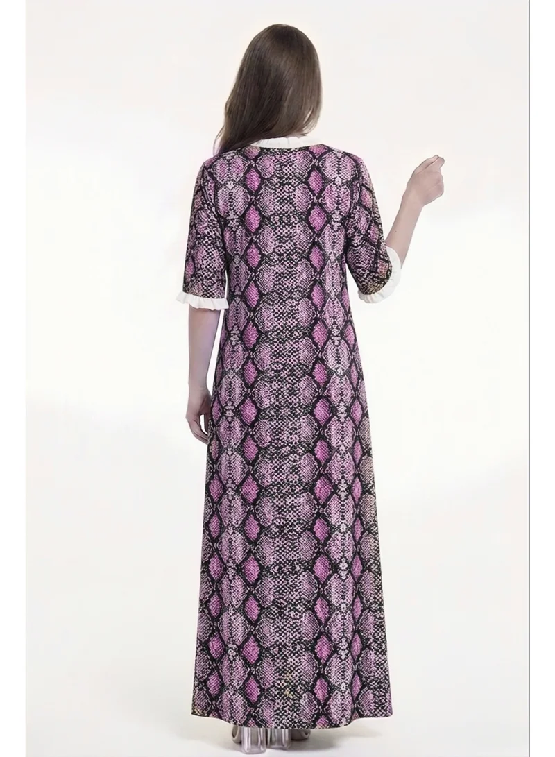 Al Bent Al Sharqieh Multicolour Women's Printed Cotton Maxi Dress - Home wear Sleeping Dress for Women | Best Price UAE
