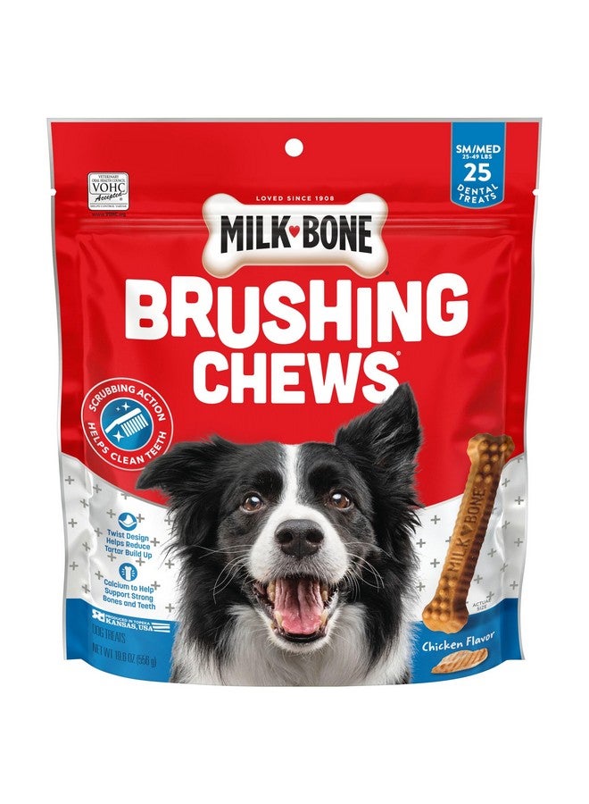 MILK-BONE Milk-Bone Original Brushing Chews, 25 Small/Medium Daily Dental Dog Treats Scrubbing Action Helps Clean Teeth  - Image 1