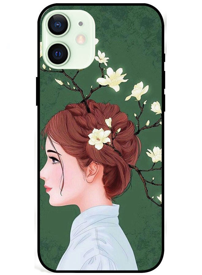 iPhone 12 Mini 5.4" Protective Case Cover Smart Series for iPhone 12 Mini Flowers On Girl Hair