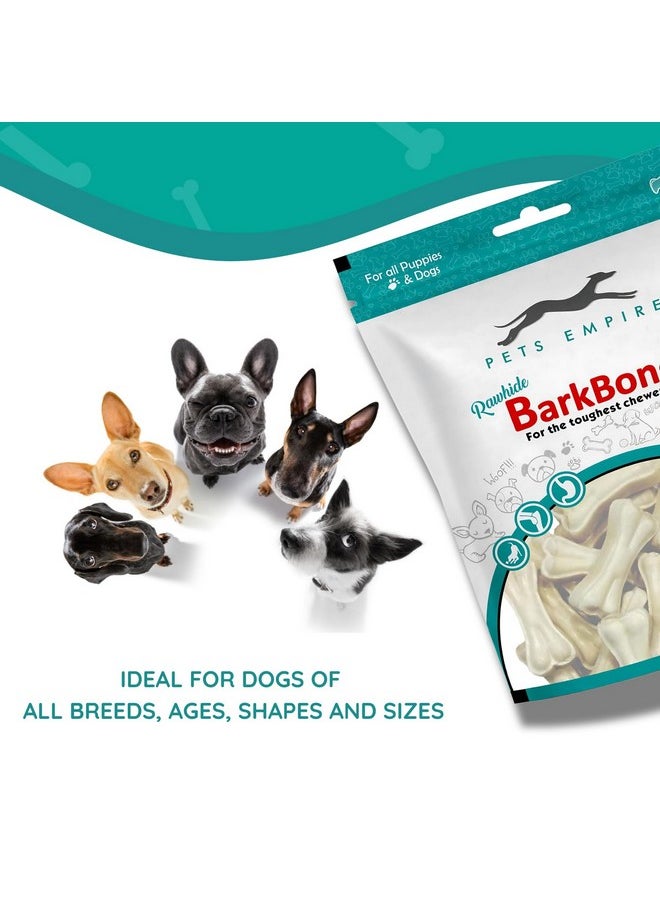 Pets Empire - Rawhide Pressed Chew Dog Bone Pack 4 Inches, Chewy Dogs Training And Feeding Treats, Crunchy Chew Calcium Bones, Pet Haddi Treat For Dogs, Pups, Puppies - 500G - Image 1