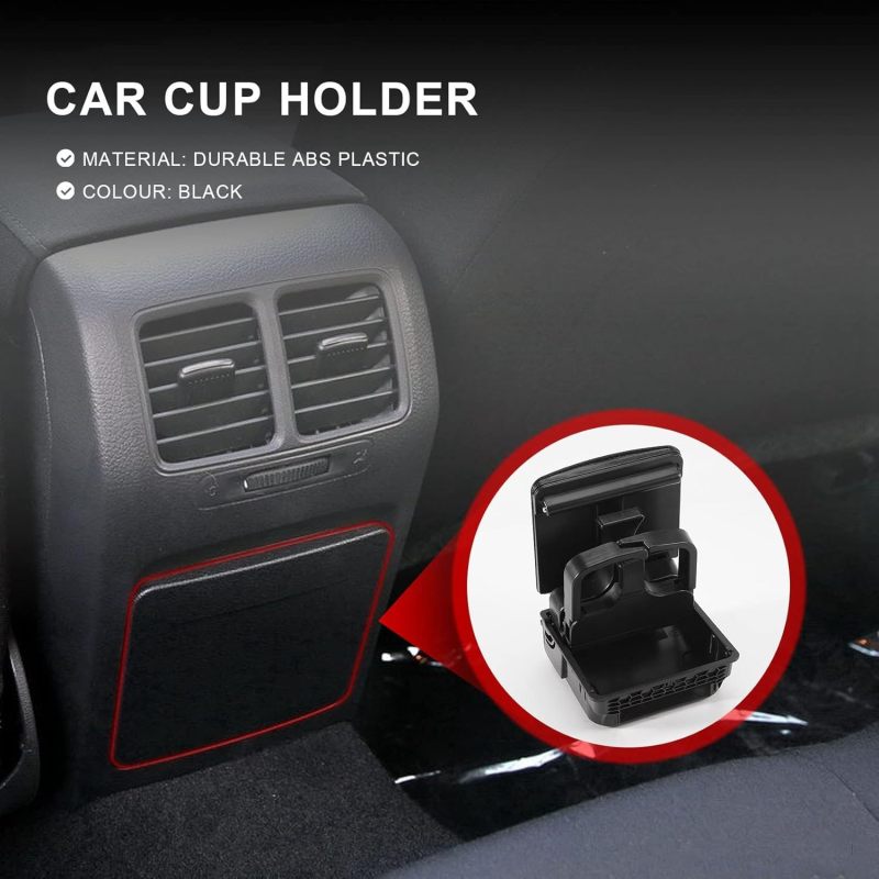 Sreuyong Cup Holder for Golf 5 6 Rear Seat - Made of ABS Coral Velvet and Nylon for All Cars SUVs Trucks - Perfect Size for Glove Box Storage for Auto Interior - Image 3