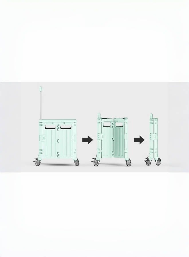 Marketero Collapsible Shopping Box Trolley on Wheels 4 Wheels 360°Rotate Folding Teacher Trolley Cart with Wheels Heavy Duty 30kg Capacity & Telescopic Handle for Camping Shopping Grey  - Image 5