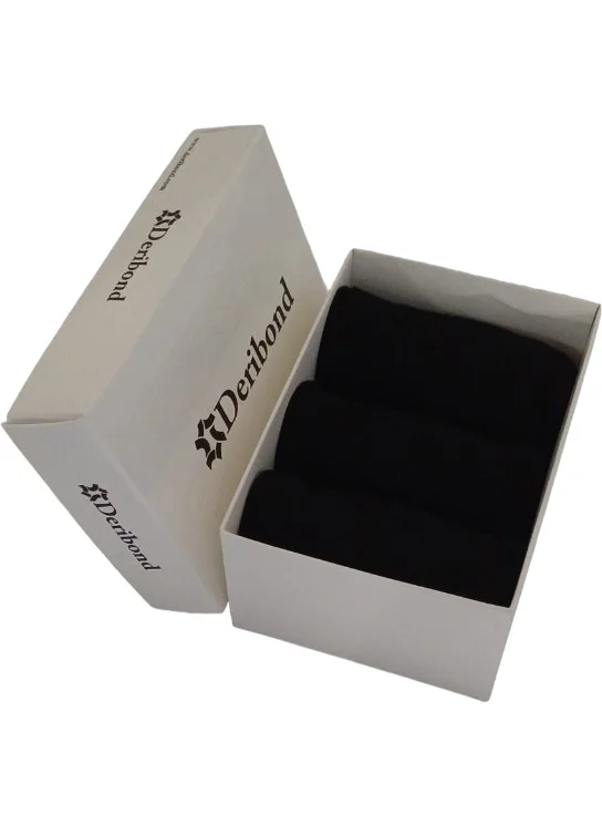 Deribond 3 Piece Ankle Socks Women Cotton Black